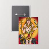 Lord Bhairava Retro Knopf Button (Vorderseite/Rückseite)