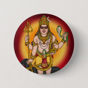 Lord Bhairava Retro Knopf Button