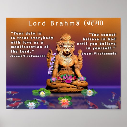 Lord Brahmā (ब् र मा) - Schöpfer der Welt Poster (Vorne)
