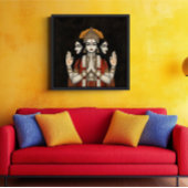 Lord Brahma a Modern Spiritual Portrait Painting Poster