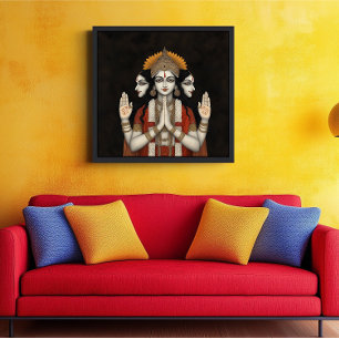 Lord Brahma ein modernes spirituelles Porträtgemäl Poster