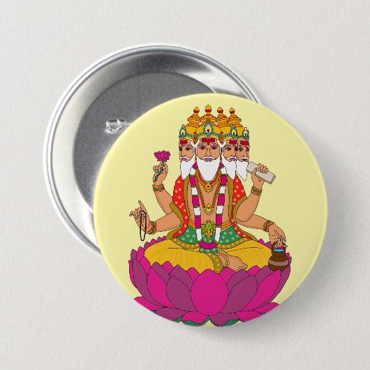 Lord Brahma Knopf Button (Vorne & Hinten)
