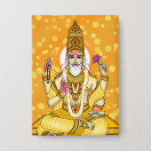 Lord Brihaspati Dev Knopf Button (Vorderseite)