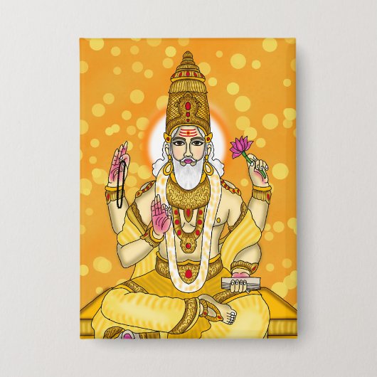 Lord Brihaspati Dev Knopf Button (Vorderseite)