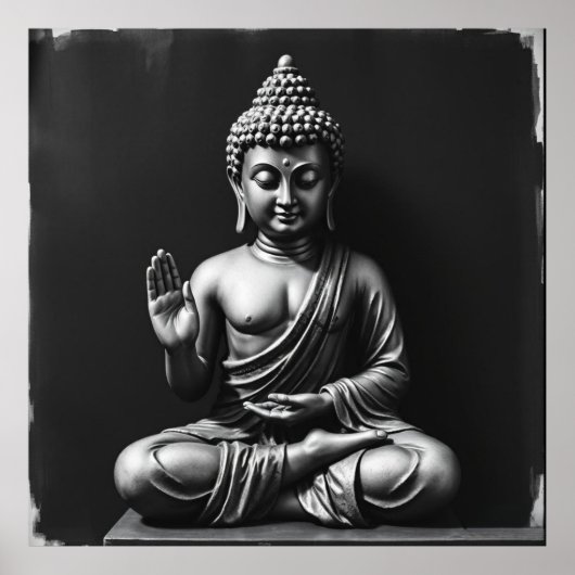 Lord Buddha - Portrait über die Holzkohle Poster (Vorne)