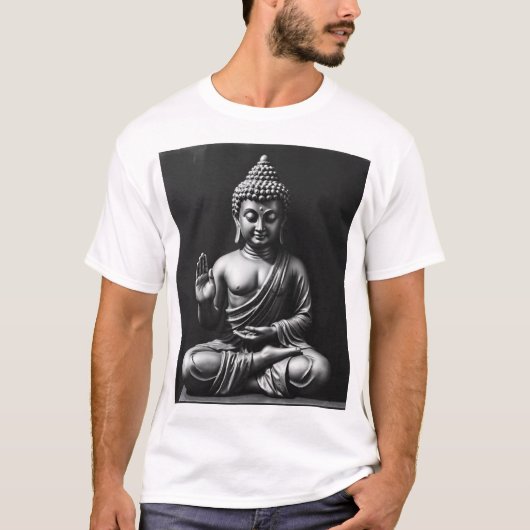 Lord Buddha - Portrait über die Holzkohle T-Shirt (Vorderseite)