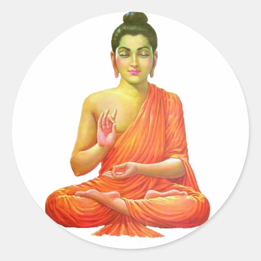 Lord Buddha Runder Aufkleber (Vorderseite)