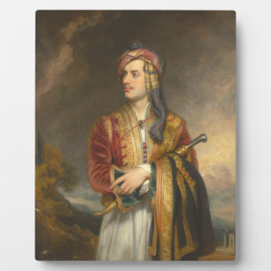 Lord Byron in albanischem Kleid während des griech Fotoplatte