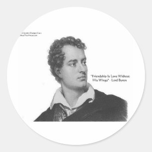 Lord Byron "Liebe ohne Flügel" Zitate Geschenke &  Runder Aufkleber