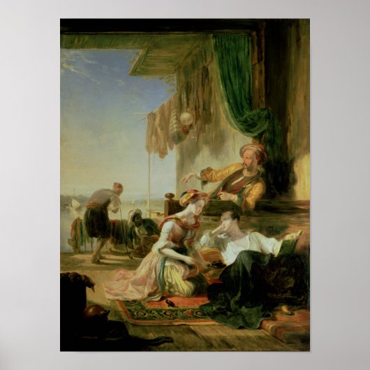Lord Byron stellt sich im Haus Poster (Vorne)