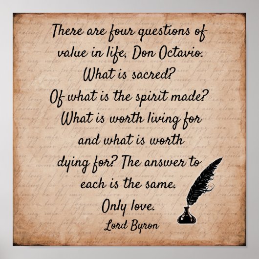 Lord Byron zitieren **12 x 12 Art Print Poster (Vorne)