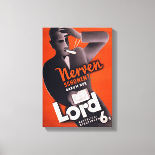 Lord Cigarettes German Vintage Poster wiederherges Leinwanddruck