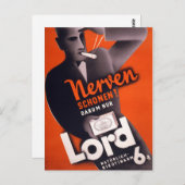 Lord Cigarettes German Vintage Poster wiederherges Postkarte (Vorne/Hinten)