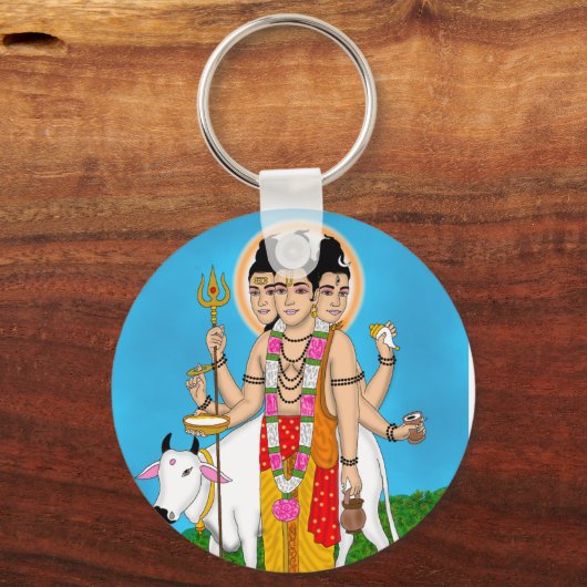Lord Dattatreya Keychain Schlüsselanhänger (Vorderseite)