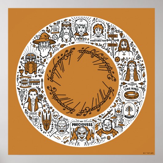 LORD DER RINGS™ Doodle Art Poster (Vorne)