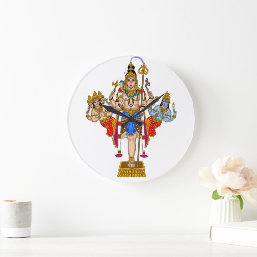 Lord Ekpada Shiva Clock Große Wanduhr (Zuhause)