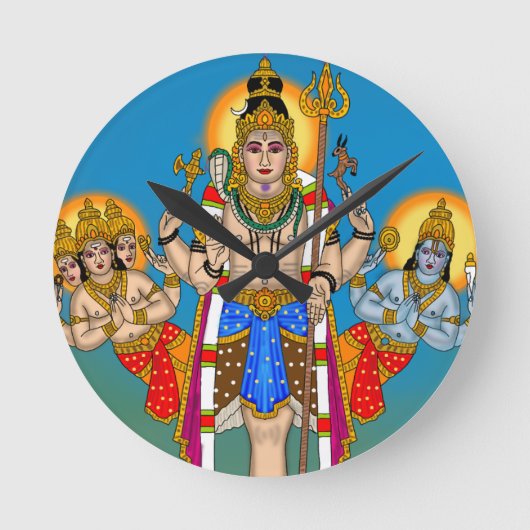 Lord Ekpada Shiva Clock Runde Wanduhr (Vorderseite)