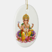 Lord Ganesh auf der Lotus-Blume Keramik Ornament (Rechts)