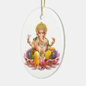 Lord Ganesh auf der Lotus-Blume Keramik Ornament (Links)