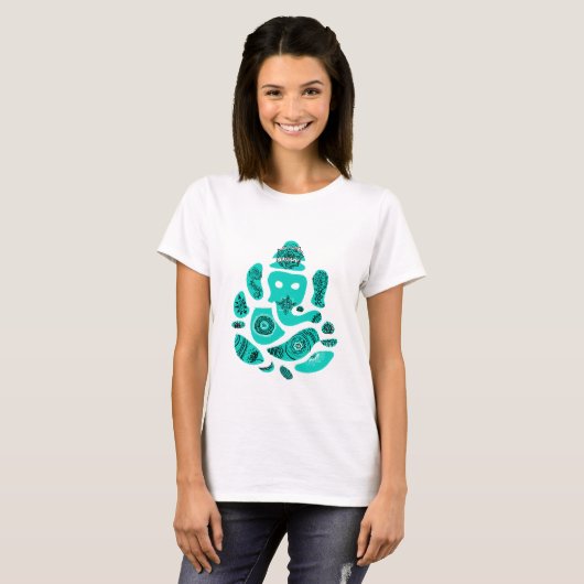 Lord Ganesh Elephant Women's Basic T - Shirt, Whit T-Shirt (Vorne ganz)