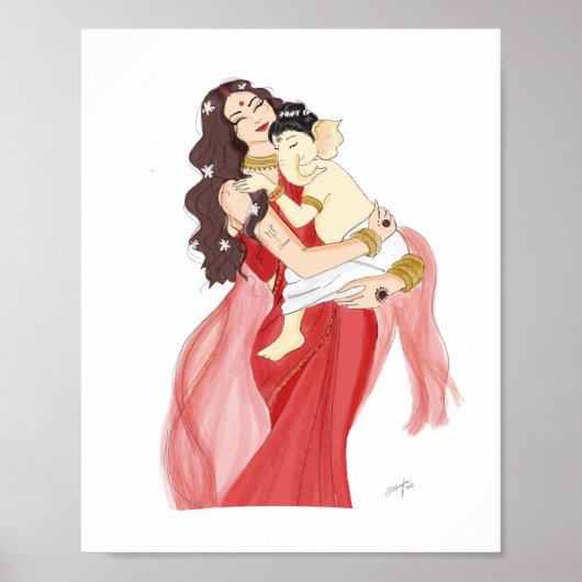 Lord ganesh, Gott, Hinteru, Spritualität, Poster (Vorne)