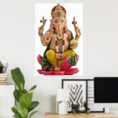 Lord Ganesh Great Hindu God For Happy Wealth Poster (Heimbüro)