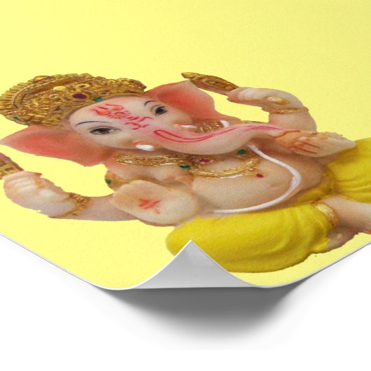 Lord Ganesh, großer hinduistischer Gott zum Glück Poster (Ecke)