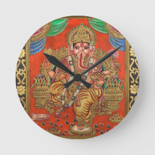 LORD GANESH HINDU DEITY RUNDE WANDUHR