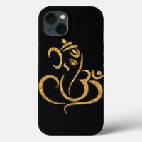 Lord Ganesh Hindu God Apple Gold Glitzer
