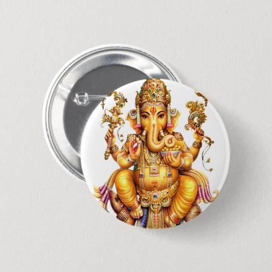 LORD GANESH HINDU GOD BUTTON (Vorne & Hinten)