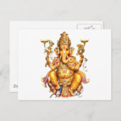 LORD GANESH HINDU GOD POSTKARTE (Vorne/Hinten)