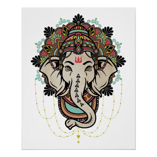 Lord Ganesh - hinduistischer Gott neuer Anfänge Poster (Vorderseite)
