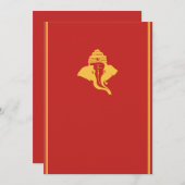 Lord Ganesh Wedding Einladung (Vorne/Hinten)