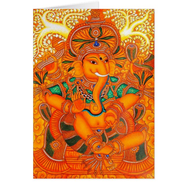 Lord Ganesha Beautiful Floral Fine Art (Vorne)