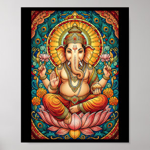 Lord Ganesha Buntglas Hindu Gott Hinduismus Poster