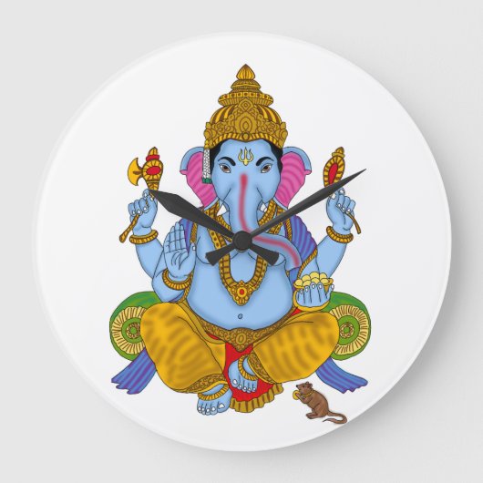 Lord Ganesha Clock Große Wanduhr (Vorderseite)