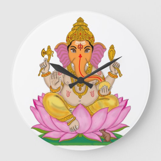 Lord Ganesha Clock Große Wanduhr (Vorderseite)