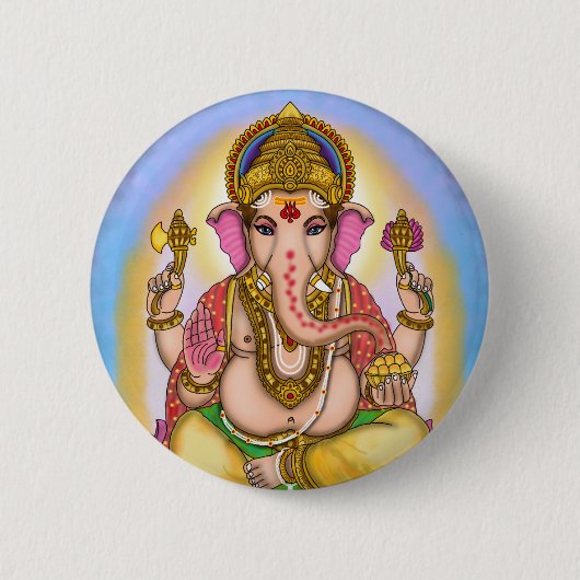 Lord Ganesha Designer Knöpfe Button (Vorderseite)
