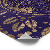 Lord Ganesha Dot Art Purés und Gold Poster (Ecke)