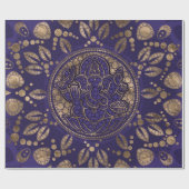 Lord Ganesha Dot Art Purys und Gold Geschenkpapier (Flach)