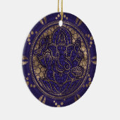 Lord Ganesha Dot Art Purys und Gold Keramik Ornament (Rechts)