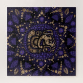 Lord Ganesha Dot Art Purys und Gold Puzzle (Horizontal)