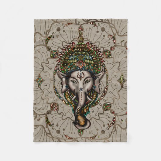 Lord Ganesha - Farbe auf Leinwand Fleecedecke (Vorderseite)