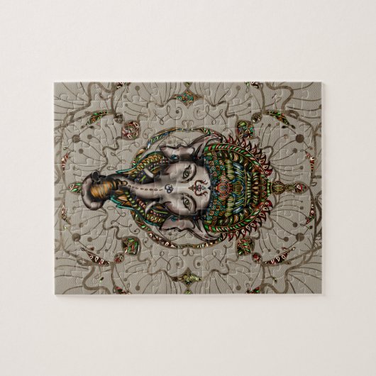 Lord Ganesha - Farbe auf Leinwand Puzzle (Horizontal)