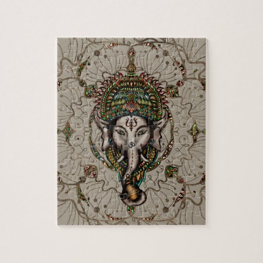 Lord Ganesha - Farbe auf Leinwand Puzzle (Vertikal)