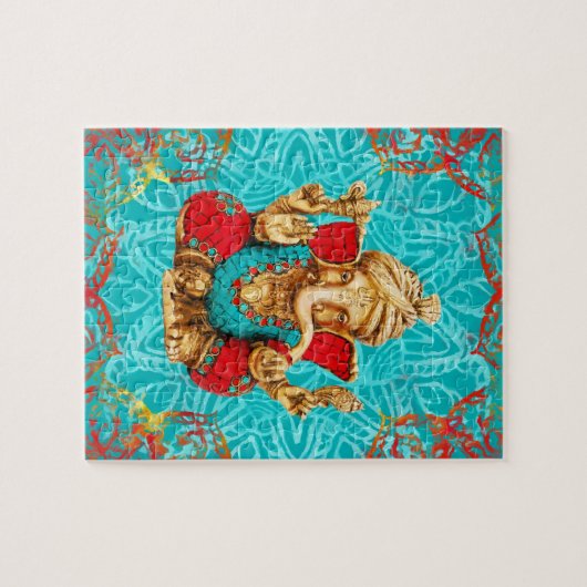 Lord Ganesha - Gemischte Medien Puzzle (Horizontal)
