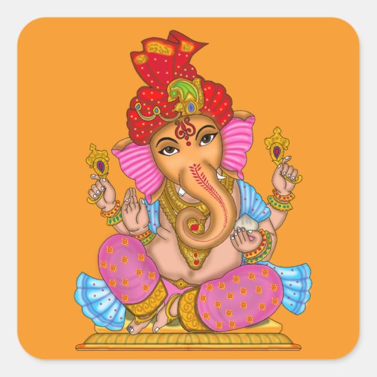 Lord Ganesha Glänzender Wasserfester Aufkleber (Vorderseite)
