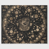 Lord Ganesha Gold und Black Dot Art Geschenkpapier (Flach)