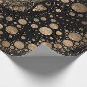 Lord Ganesha Gold und Black Dot Art Geschenkpapier (Ecke)