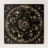 Lord Ganesha Gold und Black Dot Art Puzzle (Horizontal)